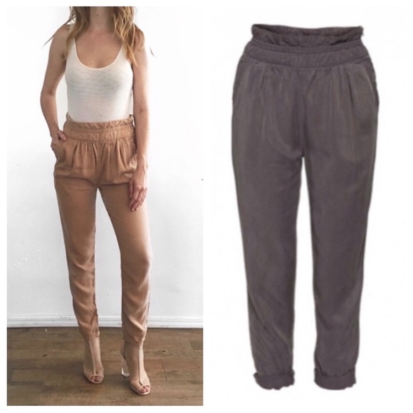 Aritzia Pants - Wilfred Casbah Lyocell Paper Bag Pants in Grey